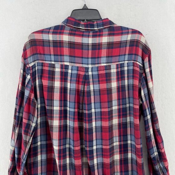 American Eagle Outfitters Shirt Women's Sz XL Red Plaid Oversized Fit Button Up - Picture 8 of 13
